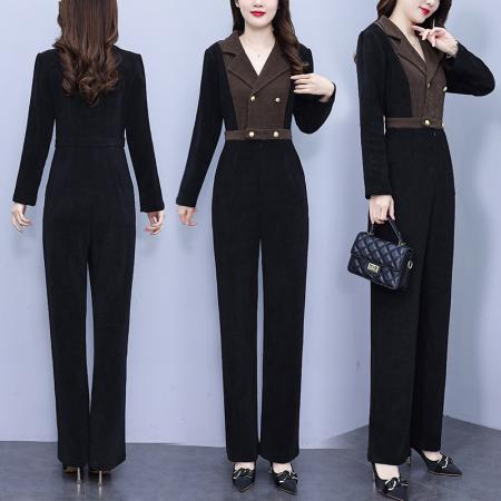 FA56750# 春秋季新款气质女神轻奢连体衣显高显瘦百搭时尚连体裤  服裝批發女裝批發服飾貨源