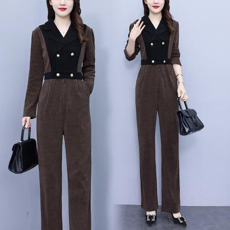 FA56750# 春秋季新款气质女神轻奢连体衣显高显瘦百搭时尚连体裤  服裝批發女裝批發服飾貨源