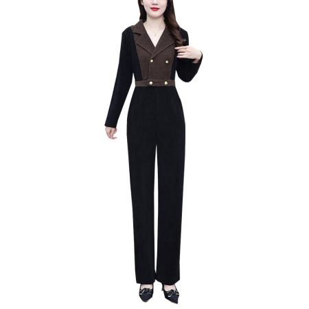 FA56750# 春秋季新款气质女神轻奢连体衣显高显瘦百搭时尚连体裤  服裝批發女裝批發服飾貨源