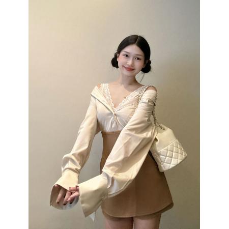 FA56755# 夏季超火泰式千金小香风连衣裙女韩系梨型穿搭两件套装  服裝批發女裝批發服飾貨源