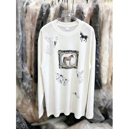 FA56771# 韩版时尚百搭显瘦圆领宽松百搭长袖T恤女上衣新年打底衫  服裝批發女裝批發服飾貨源