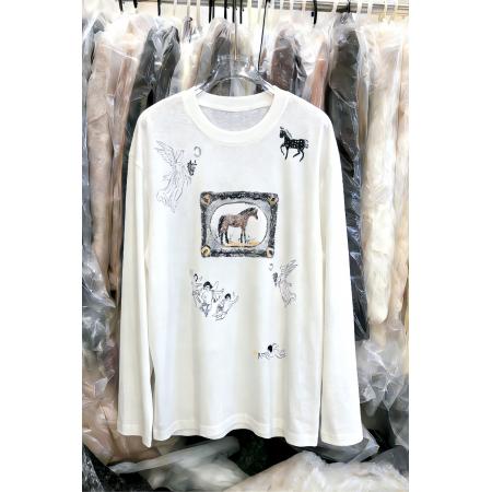 FA56771# 韩版时尚百搭显瘦圆领宽松百搭长袖T恤女上衣新年打底衫  服裝批發女裝批發服飾貨源