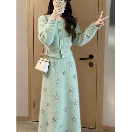 FA56790# 巨好看冬装韩系小香风miu系穿搭一整套减龄套装  服裝批發女裝批發服飾貨源