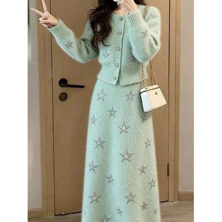 FA56790# 巨好看冬装韩系小香风miu系穿搭一整套减龄套装  服裝批發女裝批發服飾貨源