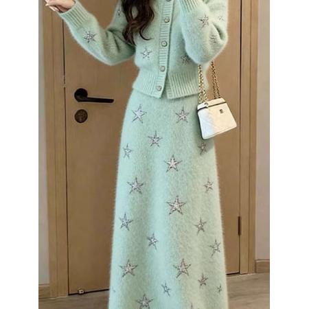 FA56790# 巨好看冬装韩系小香风miu系穿搭一整套减龄套装  服裝批發女裝批發服飾貨源