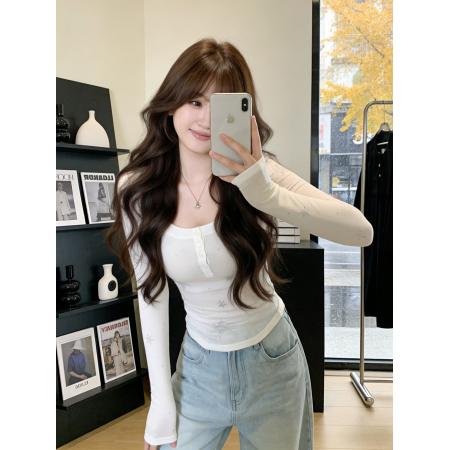 FA56811# 原版做工高质量广州原版面料200斤大码胖MM长袖T恤  服裝批發女裝批發服飾貨源