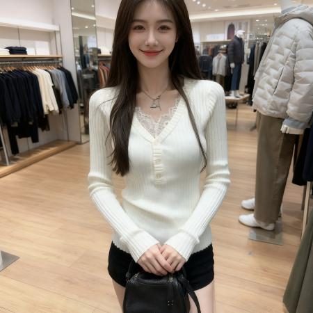 FA56848# 假两件蕾丝针织衫女内搭打底衫秋季毛衣修身V领长袖t恤上衣潮  服裝批發女裝批發服飾貨源