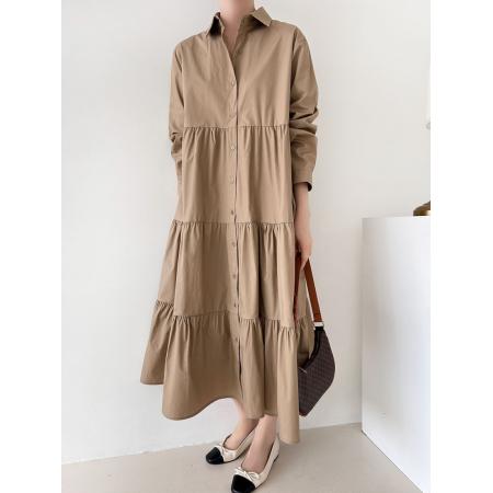 LN76437# 韩国chic法式气质大裙摆蓬蓬连衣裙