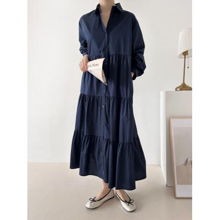 LN76437# 韩国chic法式气质大裙摆蓬蓬连衣裙