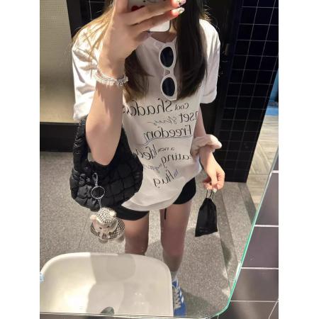 BY10007# 纯棉短袖T恤女宽松大码印花 服裝批發女裝批發服飾貨源