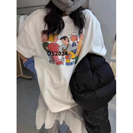 BY10016# 纯棉短袖T恤女宽松大码印花 服裝批發女裝批發服飾貨源