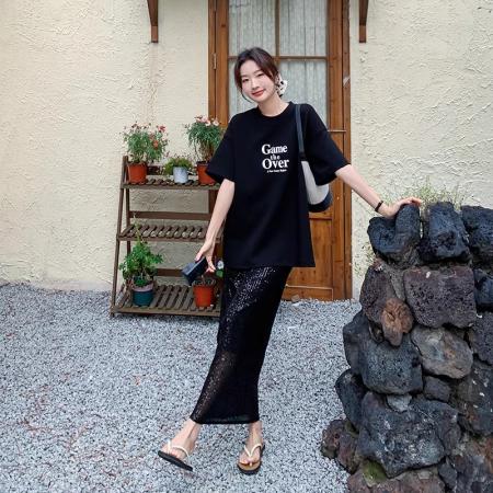 BY10066# 纯棉-夏装大码宽松卡通短袖T恤女印花 服裝批發女裝批發服飾貨源