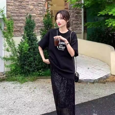 BY10066# 纯棉-夏装大码宽松卡通短袖T恤女印花 服裝批發女裝批發服飾貨源