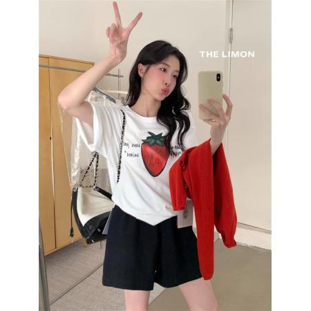 BY10079# 纯棉短袖T恤女宽松大码印花 服裝批發女裝批發服飾貨源