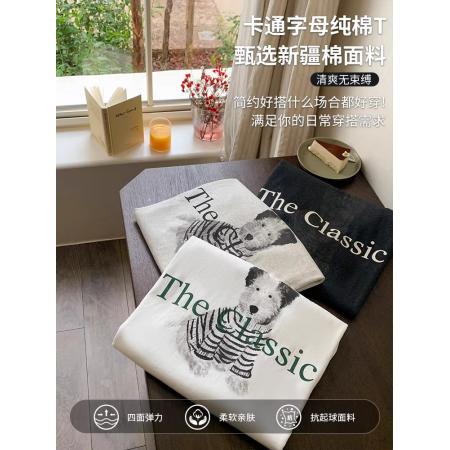 BY10080# 纯棉短袖T恤女宽松大码印花 服裝批發女裝批發服飾貨源