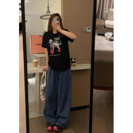 BY10081# 纯棉短袖T恤女宽松大码印花 服裝批發女裝批發服飾貨源