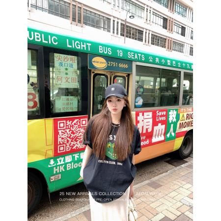 BY10082# 纯棉短袖T恤女宽松大码印花 服裝批發女裝批發服飾貨源