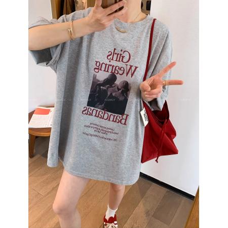 BY10083# 纯棉短袖圆领字母印花T恤女 服裝批發女裝批發服飾貨源