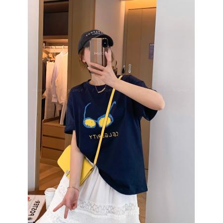 BY10084# 纯棉短袖T恤女宽松大码印花 服裝批發女裝批發服飾貨源