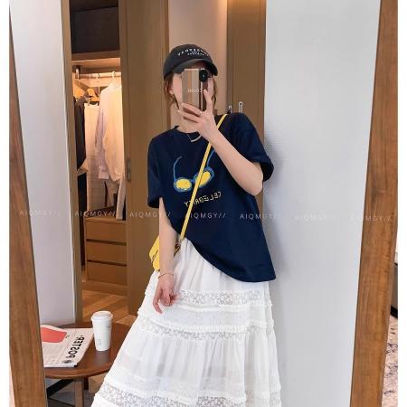 BY10084# 纯棉短袖T恤女宽松大码印花 服裝批發女裝批發服飾貨源