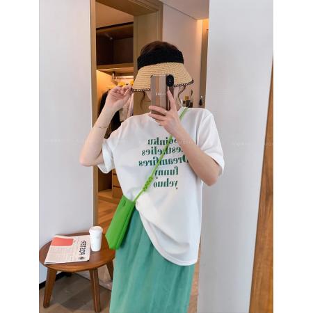 BY10085# 纯棉短袖圆领字母印花T恤女 服裝批發女裝批發服飾貨源