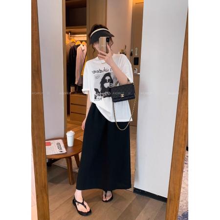 BY10086# 纯棉灰色圆领短袖印花T恤女 服裝批發女裝批發服飾貨源