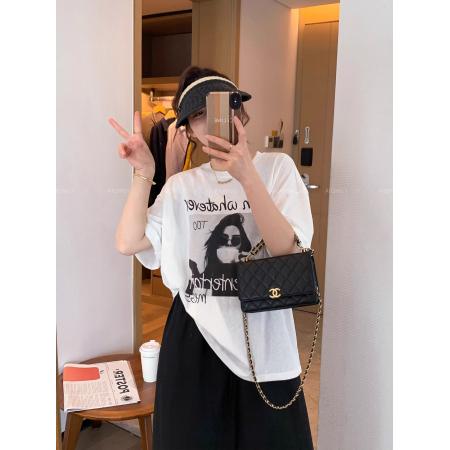 BY10086# 纯棉灰色圆领短袖印花T恤女 服裝批發女裝批發服飾貨源