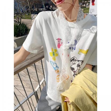 BY10091# 纯棉短袖T恤女宽松大码印花 服裝批發女裝批發服飾貨源