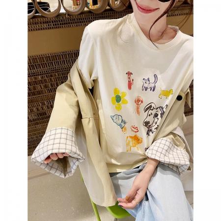 BY10091# 纯棉短袖T恤女宽松大码印花 服裝批發女裝批發服飾貨源