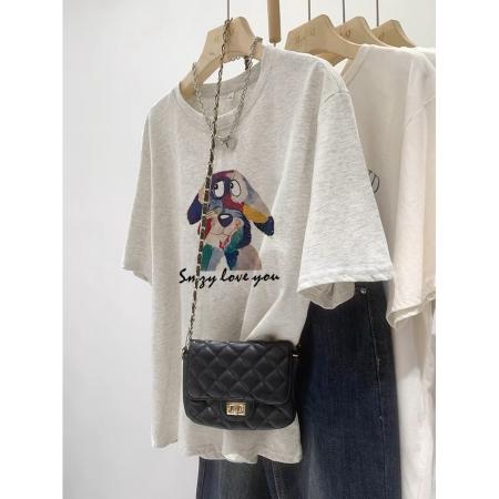 BY10092# 纯棉短袖T恤女宽松大码印花 服裝批發女裝批發服飾貨源