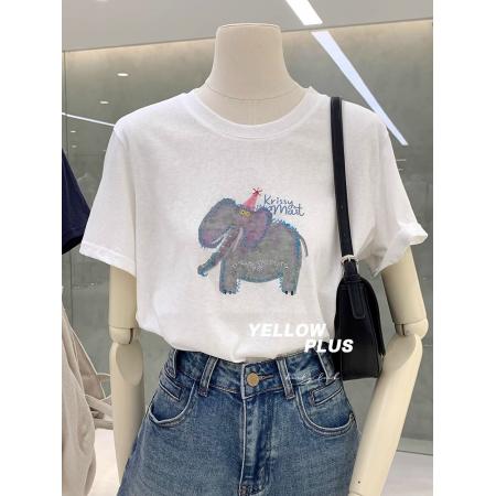 BY10096# 纯棉-夏装慵懒宽松卡通印花短袖T恤韩系 服裝批發女裝批發服飾貨源