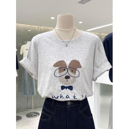 BY10098# 纯棉-夏装慵懒宽松卡通印花短袖T恤韩系 服裝批發女裝批發服飾貨源