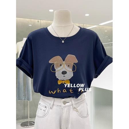 BY10098# 纯棉-夏装慵懒宽松卡通印花短袖T恤韩系 服裝批發女裝批發服飾貨源