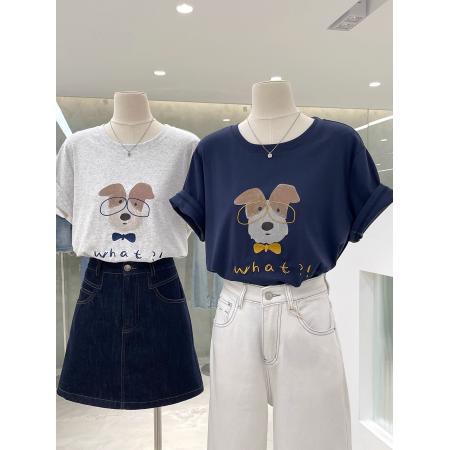 BY10098# 纯棉-夏装慵懒宽松卡通印花短袖T恤韩系 服裝批發女裝批發服飾貨源