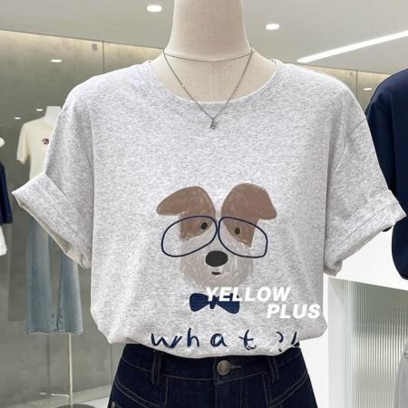 BY10098# 纯棉-夏装慵懒宽松卡通印花短袖T恤韩系 服裝批發女裝批發服飾貨源
