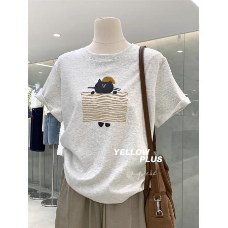 BY10099# 纯棉-夏装大码宽松卡通短袖T恤女印花 服裝批發女裝批發服飾貨源