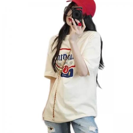 BY10103# 纯棉短袖T恤女宽松欧货洋气 服裝批發女裝批發服飾貨源
