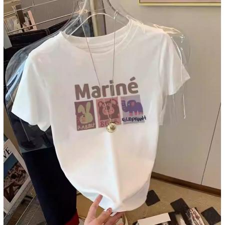 BY10105# 纯棉短袖T恤女宽松大码印花减龄 服裝批發女裝批發服飾貨源