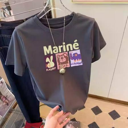 BY10105# 纯棉短袖T恤女宽松大码印花减龄 服裝批發女裝批發服飾貨源