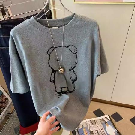 BY10106# 纯棉短袖T恤女宽松印花时尚百搭 服裝批發女裝批發服飾貨源