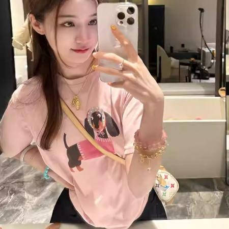 BY10112# 纯棉-夏装慵懒宽松卡通印花短袖T恤韩系 服裝批發女裝批發服飾貨源