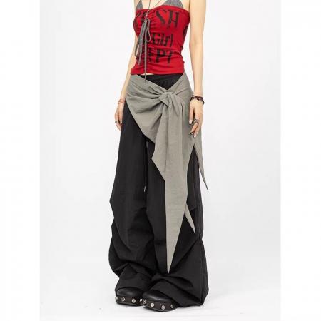 BY10114# 屁帘可拆美式复古辣妹宽松休闲裤女屁帘裤工装长裤配饰可拆卸 服裝批發女裝批發服飾貨源