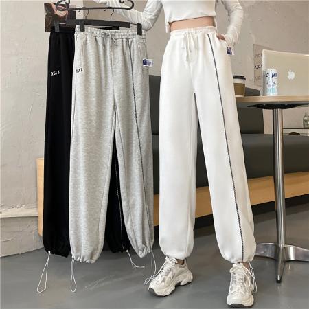 -春季新款宽松阔腿束脚休闲裤女卫裤ins潮 服裝批發女裝批發服飾貨源