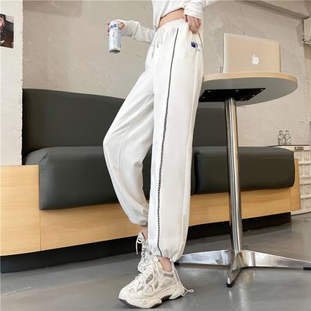 BY10125# -春季新款宽松阔腿束脚休闲裤女卫裤ins潮 服裝批發女裝批發服飾貨源