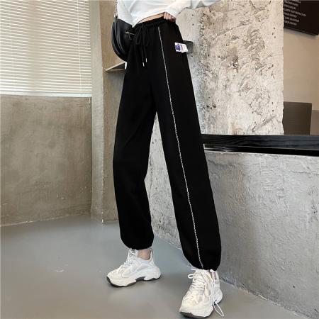 BY10125# -春季新款宽松阔腿束脚休闲裤女卫裤ins潮 服裝批發女裝批發服飾貨源