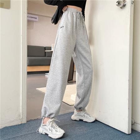 BY10125# -春季新款宽松阔腿束脚休闲裤女卫裤ins潮 服裝批發女裝批發服飾貨源