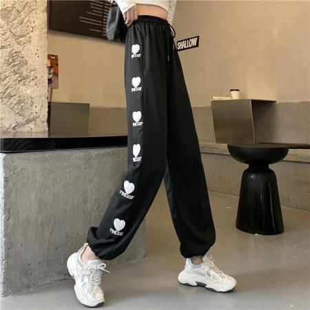 BY10127# -春季新款宽松阔腿束脚休闲裤女卫裤ins潮 服裝批發女裝批發服飾貨源