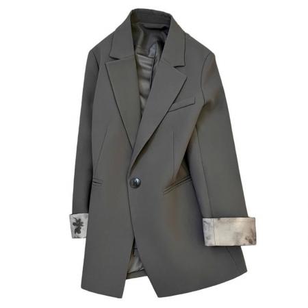 BY10132# 高品质大码有内里休闲设计感西装外套独特袖口高级感小西服上衣 服裝批發女裝批發服飾貨源