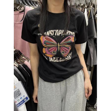 BY10135# 纯棉修身短款T恤女短袖 服裝批發女裝批發服飾貨源