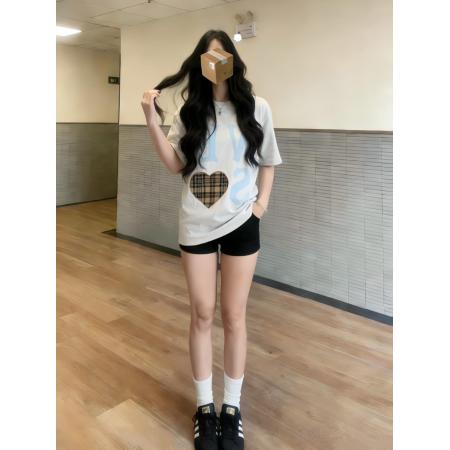 BY10138# 式复古大字母设计短袖T恤女夏季新款纯棉短袖上衣 服裝批發女裝批發服飾貨源